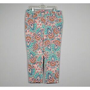 Chico's So Slimming Bombay Medallion Girlfriend Ankle Jeans Floral Size 2